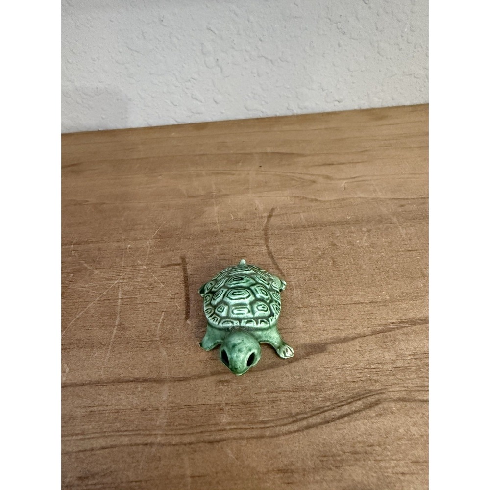 Duncan Ceramics Green Ceramic Turtle Vintage 1970s Figurine Tchotchke